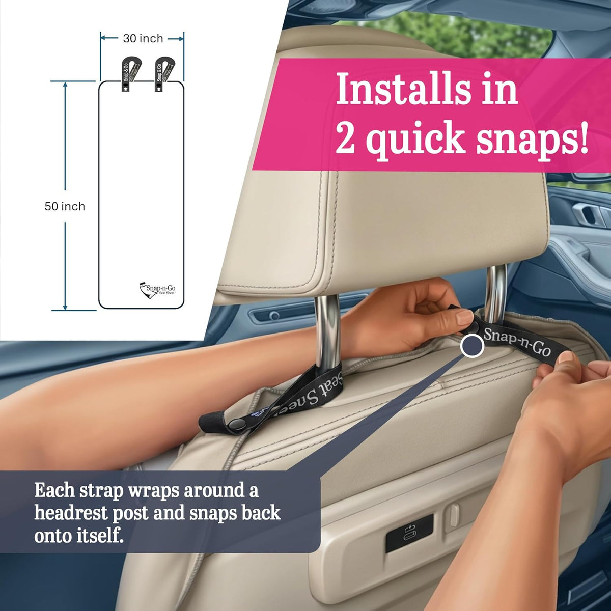 Car Seat Towel Cover After Gym Workout Yoga Pets | Snap-n-Go Seat Sheet™